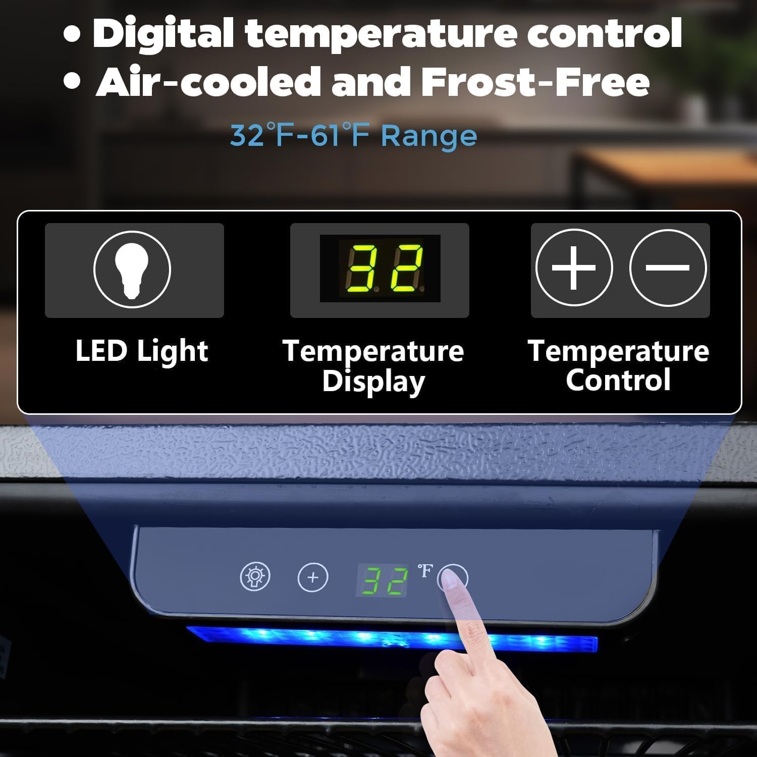 Wine & Beverage Mini Fridge 90 L glass door cooler, image 5